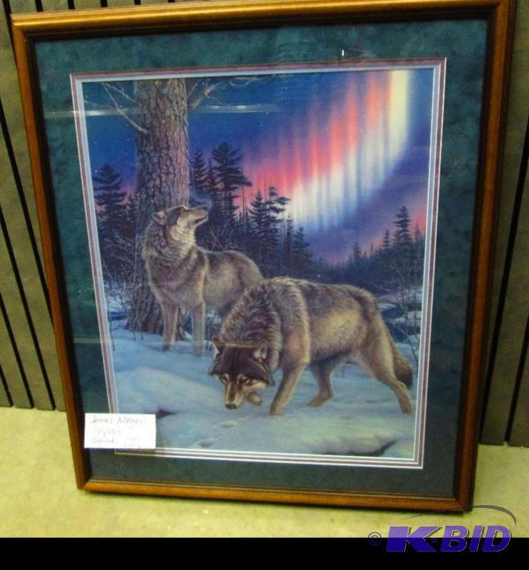 James Meger Night Lights signed and framed pr...