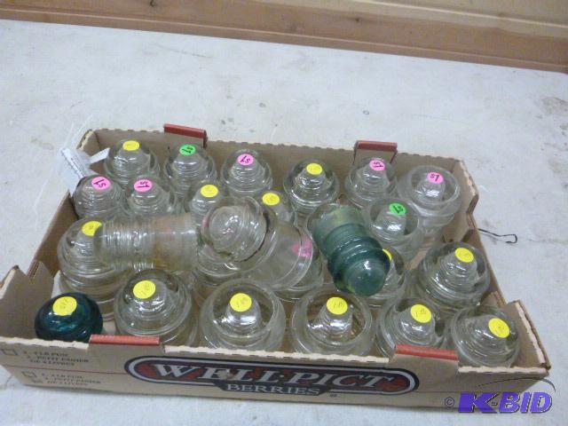 lot 143 image: Glass Insulators Approximately 23....