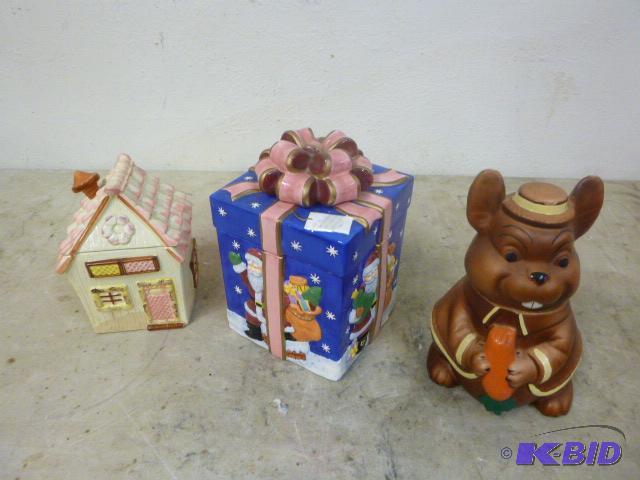 lot 166 image: Three Cookie Jars...