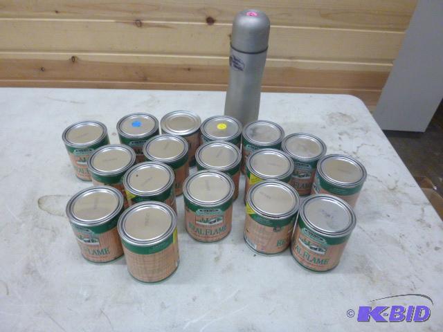 lot 167 image: 17 Cans of Real Flame Fireplace Fuel and Ther...