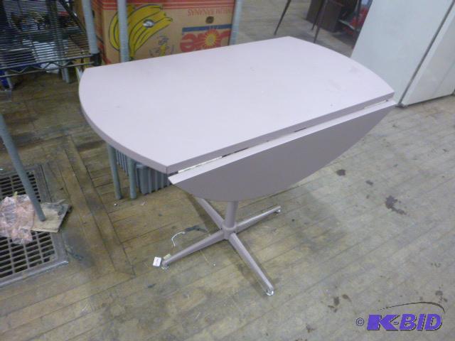 lot 186 image: Small Drop Leaf Table 34 12" diameter....