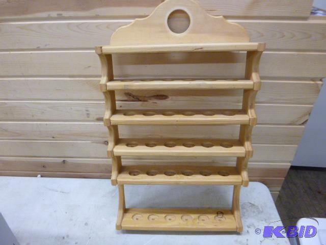 lot 21 image: Wood Spice Rack...
