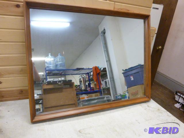 lot 60 image: Large Wood Framed Mirror 30" X 40"...