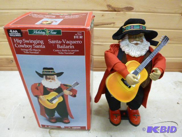 lot 77 image: Hip Shaking Singing Cowboy Santa Sings "...