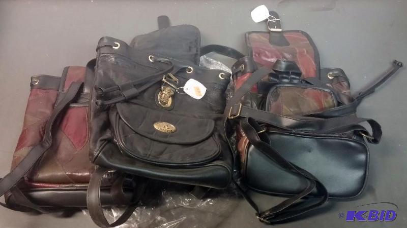 Lot of 3 LEATHER Back Pack Purses, NEW...