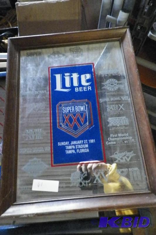 Miller Lite Super Bowl Mirror CRACKED