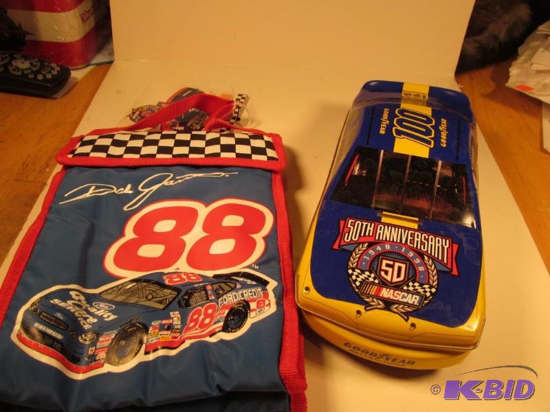 1998 50th NASCAR Anniversary Card Set w Collectible Tin & Jarrett #88 Insulated Lunch Bag