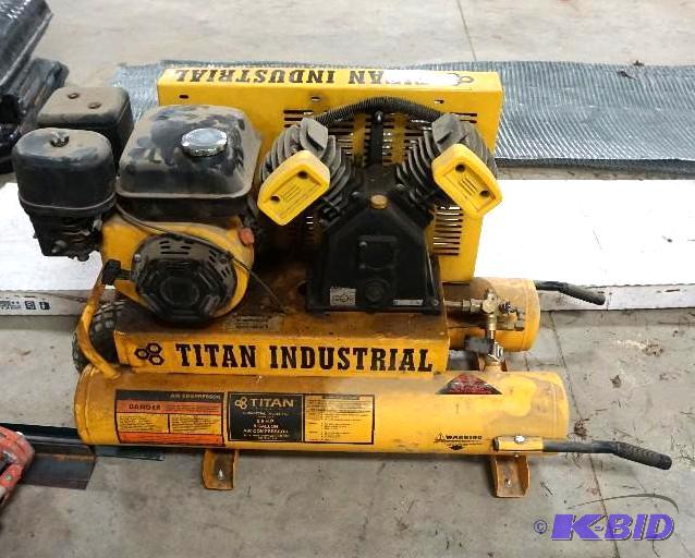 lot 28 image: Titan Industries 5.5 hp 8 Gallon Capacity Whe...