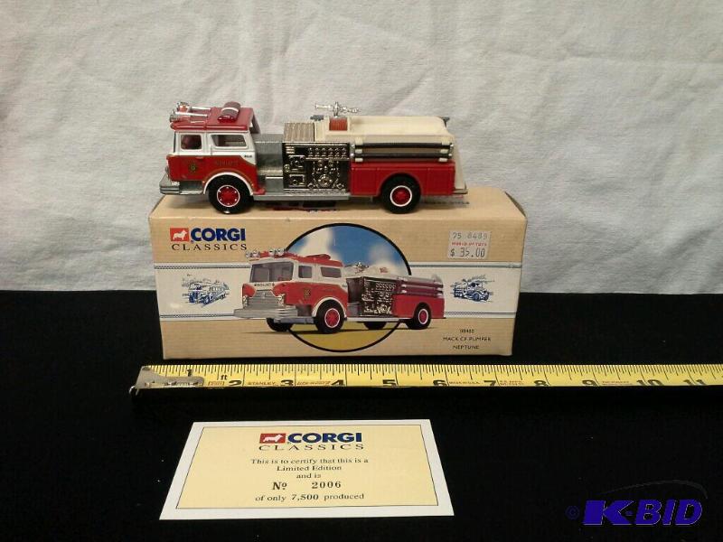 lot 10 image: Corgi Classics Mack CF pumper Neptune diecast fire trucks