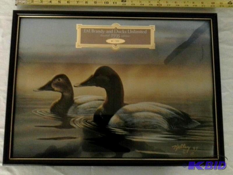 lot 26 image: E&J Brandy and Ducks Unlimited Limited 1995 Edition #0452 Kelly print