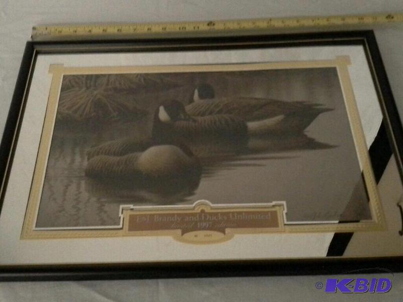 lot 28 image: E & J Brandy and Ducks Unlimited Limited 1997 edition #3765 by Leslie