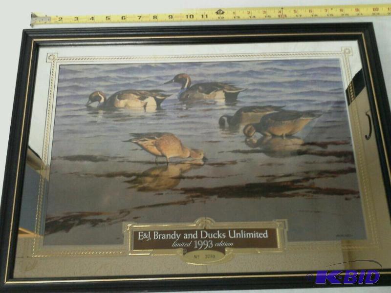 lot 30 image: E & J Brandy and Ducks Unlimited Limited 1993 Edition #3789 by Barnes