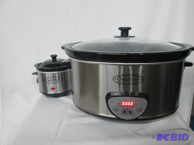 lot 24 image: Chefs Mark 6.5 qt. Slow Cooker w Mini Crock