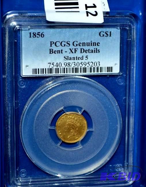 lot 12 image: 1856 Gold $1 Coin- PCGS Graded...