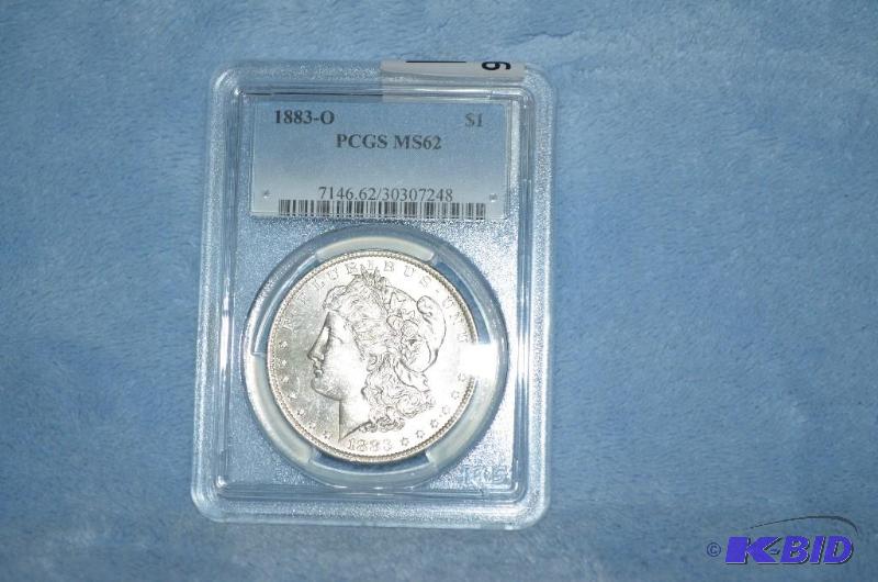 lot 26 image: 1883-O&nbspMorgan Silver Dollar PCGS MS62  &...