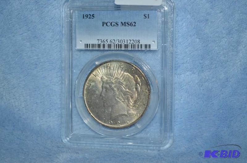 lot 27 image: 1925 Morgan Silver Dollar PCGS MS62   ...