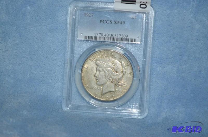 lot 30 image: 1927 Morgan Silver Dollar PCGS Graded   ...