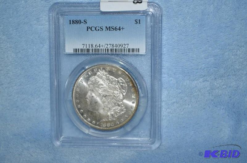 lot 33 image: 1880-S&nbspMorgan Silver Dollar PCGS MS64  ...