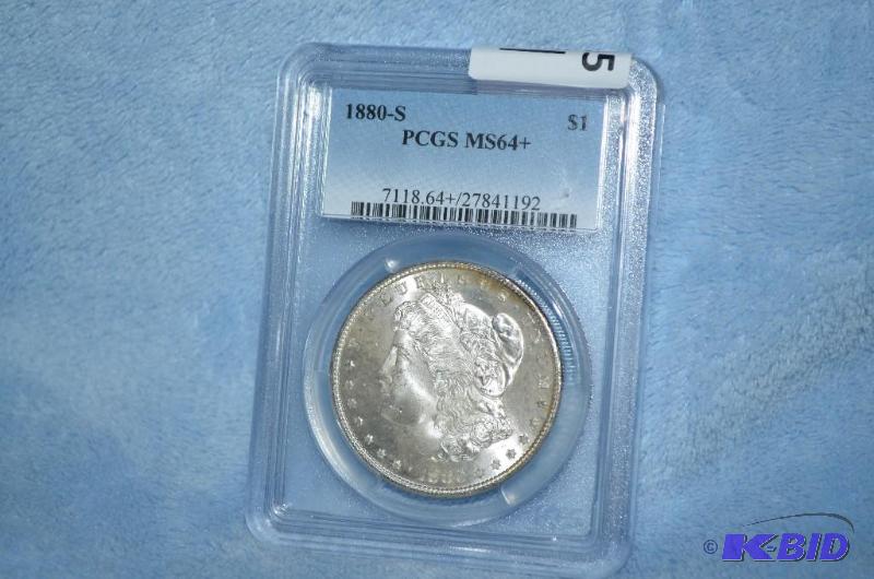 lot 35 image: 1880-S Morgan Silver Dollar PCGS MS64  ...