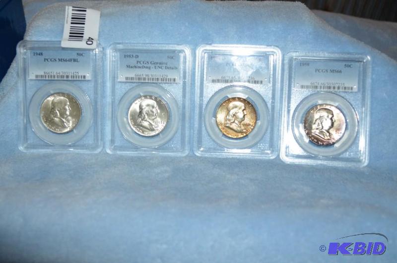 lot 40 image: 1948 Half Dollar PCGS&nbspMS64FBL 1953-D Hal...