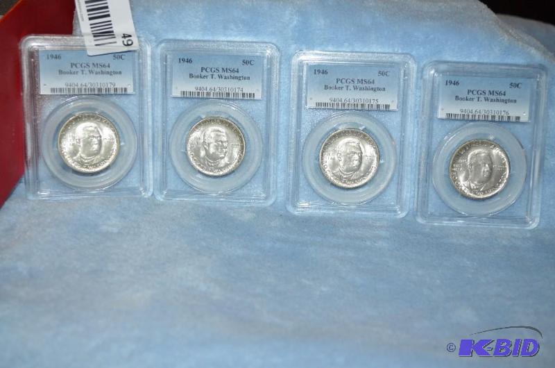 lot 49 image: Lot of 4 &nbsp1946 Booker T. Washington Half...