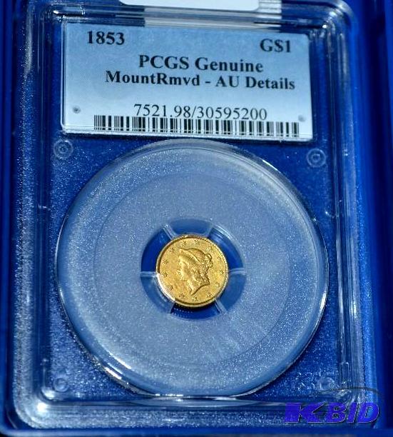 lot 5 image: 1853 Gold $1 Coin- PCGS&nbspGraded...