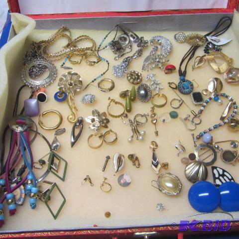 Costume Jewelry and Box