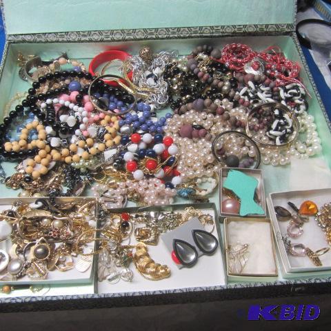 Costume Jewelry and Box