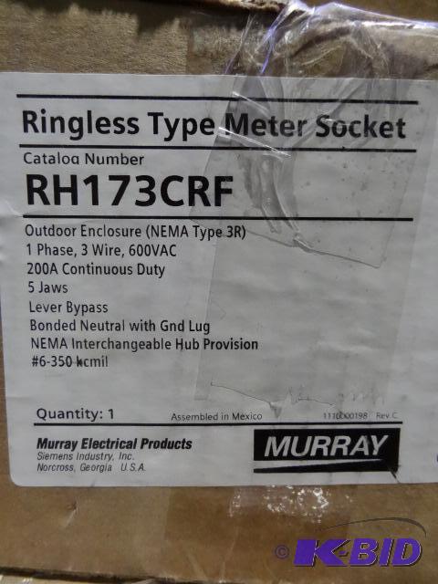 lot 16 image: Murray ringless type meter socket. 200A. RH17...