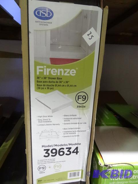 lot 25 image: Firenze model 39634 36" shower base....