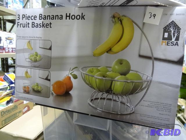 lot 39 image: 3 piece banana hook fruit basket...