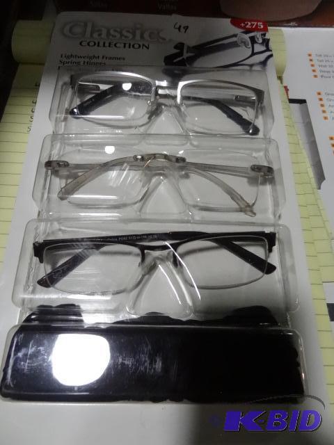lot 49 image: 3 pack of reading glasses. 275...