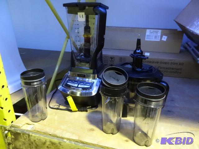 lot 61 image: Ninja professional blender. Comes with 2 blen...