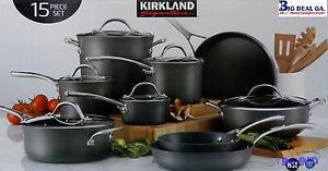 lot 64 image: Kirkland signature 15 piece hard anodized alu...