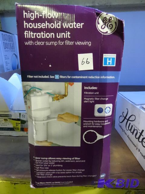 lot 66 image: GE high flow household water filtration unit....