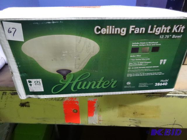 lot 67 image: Hunter ceiling fan light kit. 12.75" bow...