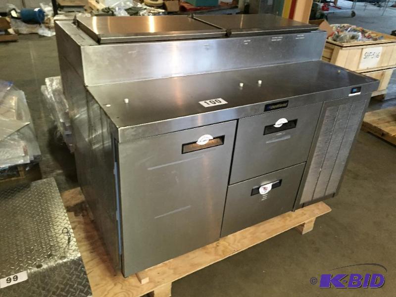 lot 100 image: Delfield stainless steel refrigerated prep st...
