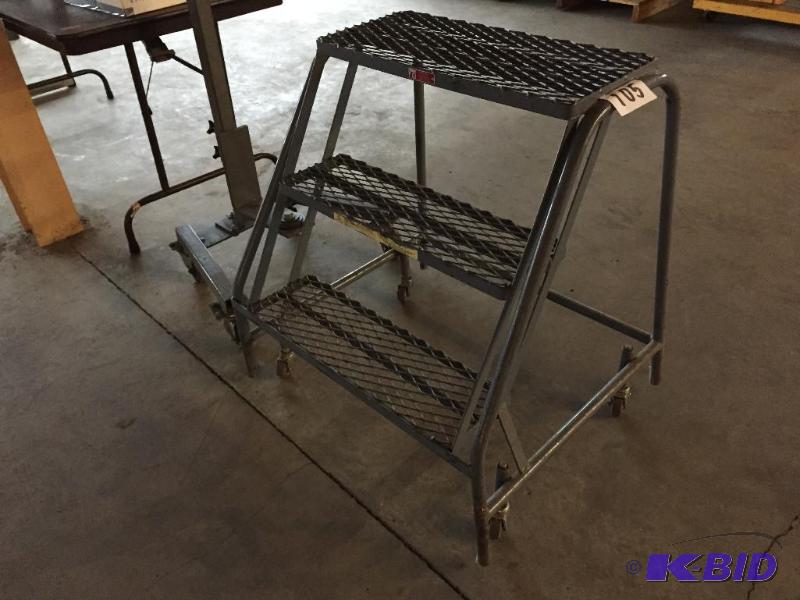 lot 105 image: Cotterman steel step ladder on wheels....
