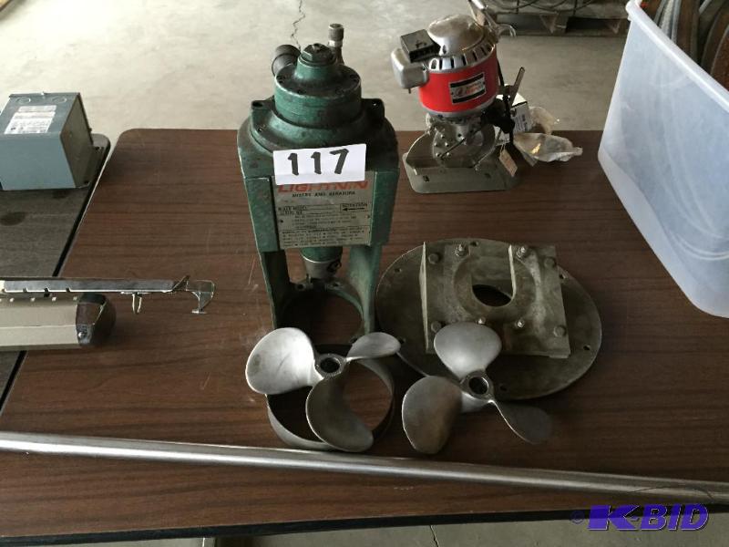 lot 117 image: Lightnin brand mixer with head unit, shaft, a...