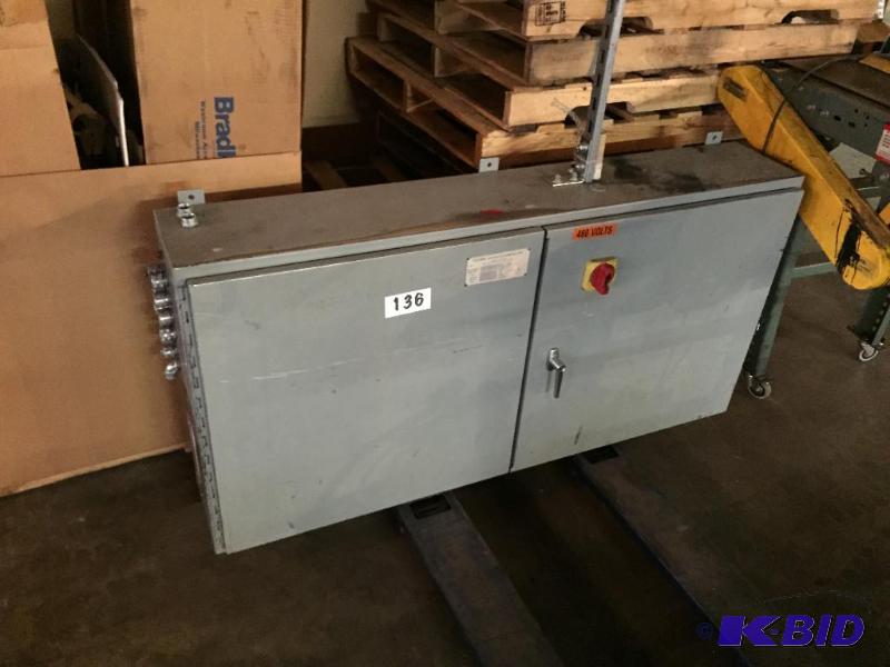 lot 136 image: Large electrical cabinet....