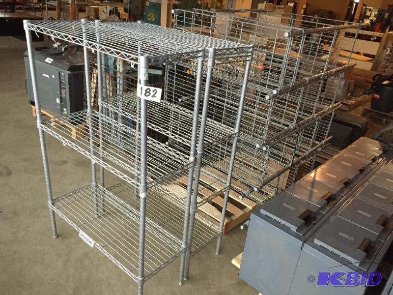 lot 182 image: Lot of 6 Metro style metal rack units....