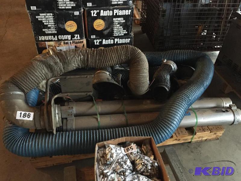 lot 186 image: Lot of heavy duty large diameter air hose and...