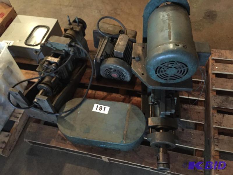 lot 191 image: Lot of rotary (maybe press) heads with motors...