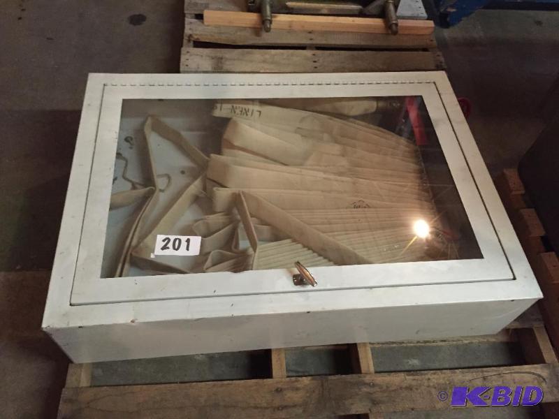 lot 201 image: Fire hose cabinet with fire hose included....