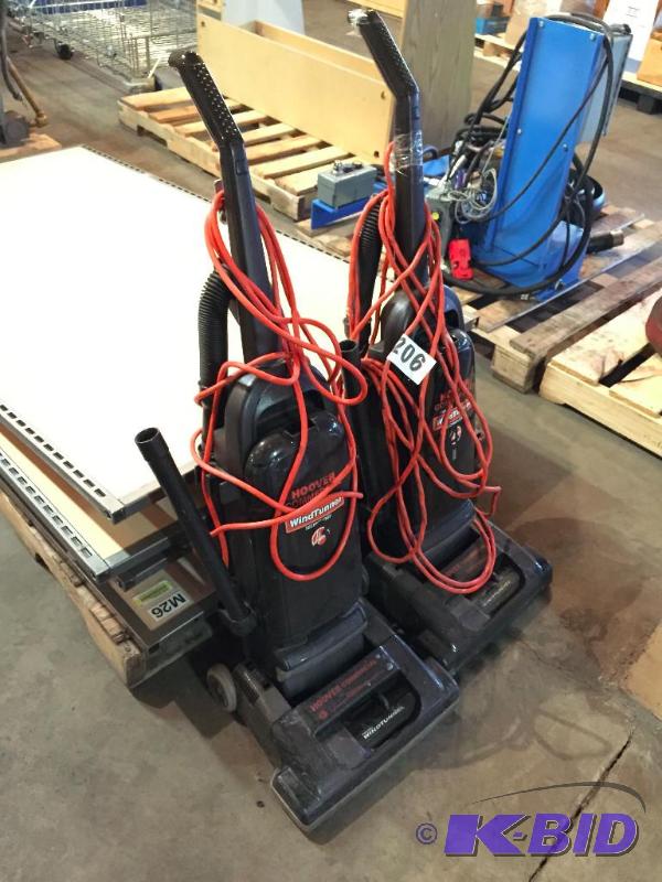 lot 206 image: Lot of 2 Hoover commercial vacuum cleaners....