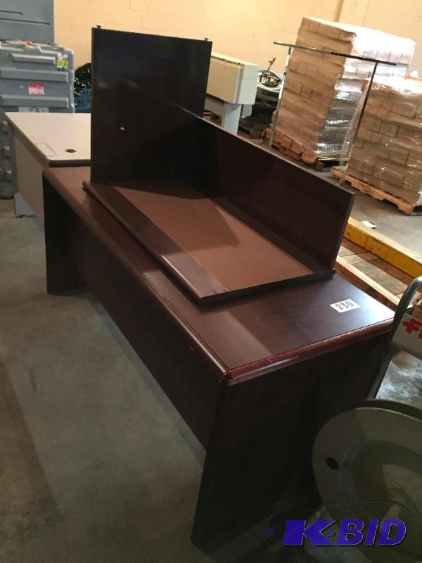 lot 230 image: Wooden corner desk....
