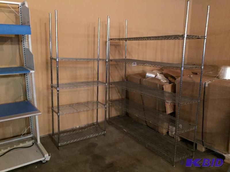 lot 239 image: Lot of 2 misc Metro style rack units....