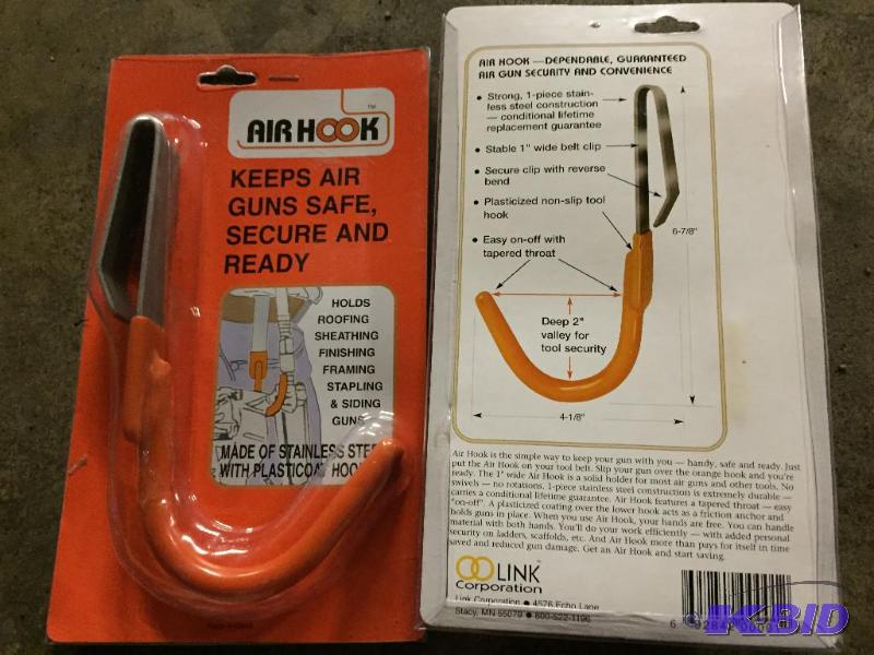 lot 245 image: Lot of 8 Air Hook belt clips for air tools....