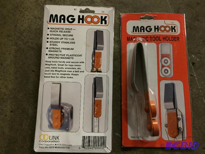 lot 248 image: Lot of 8 Mag Hook belt clip magnetic tool hol...