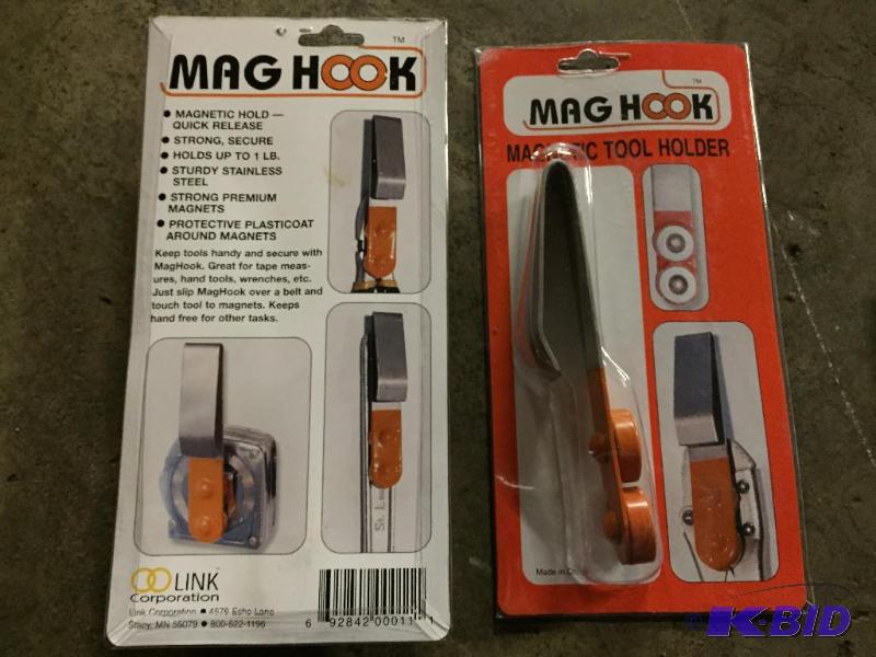 lot 251 image: Lot of 8 Mag Hook belt clip magnetic tool hol...